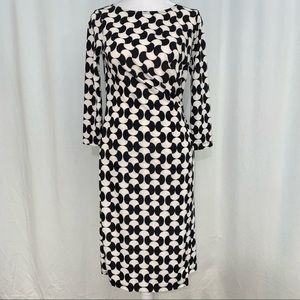 Talbots Women’s Black and Off White/Cream‎ Dress Size P